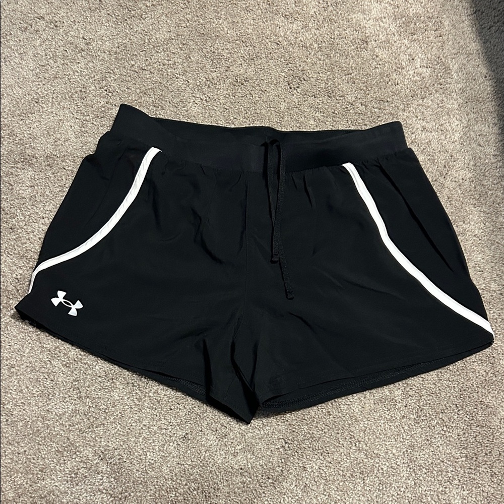 Under Armour Women's Black and White Athletic Shorts
